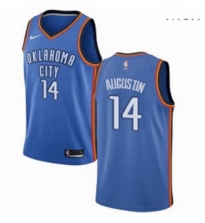 Mens Nike Oklahoma City Thunder 14 DJ Augustin Swingman Royal Blue Road NBA Jersey Icon Edition