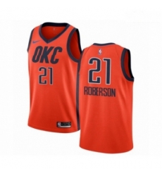 Mens Nike Oklahoma City Thunder 21 Andre Roberson Orange Swingman Jersey Earned Edition 