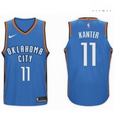 Nike NBA Oklahoma City Thunder 11 Enes Kanter Jersey 2017 18 New Season Blue Jersey 