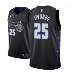 Men NBA 2018 19 Orlando Magic 25 Wesley Iwundu City Edition Black Jersey 