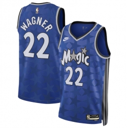 Men Orlando Magic 22 Franz Wagner Blue 2023 24 Classic Edition Stitched Basketball Jersey