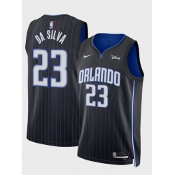 Men Orlando Magic 23 Tristan Da Silva Black 2024 Draft Icon Edition Stitched Basketball Jersey