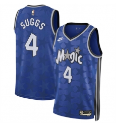 Men Orlando Magic 4 Jalen Suggs Blue 2023 24 Classic Edition Stitched Basketball Jersey