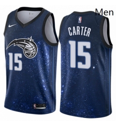 Mens Nike Orlando Magic 15 Vince Carter Swingman Blue NBA Jersey City Edition