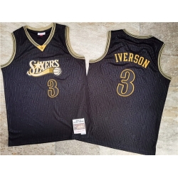 76ers 3 Allen Iverson Black 2000 01 Hardwood Classics Jersey