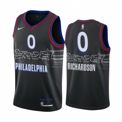 Men Nike Philadelphia 76ers 0 Josh Richardson Black NBA Swingman 2020 21 City Edition Jersey