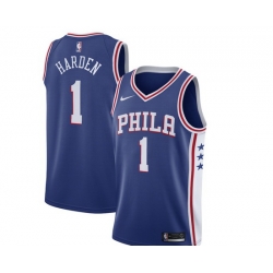 Men Philadelphia 76ers #1 James Harden Blue City edition Stitched jersey