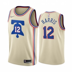 Men Philadelphia 76ers 12 Tobias Harris Cream NBA Swingman 2020 21 Earned Edition Jersey