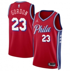 Men Philadelphia 76ers 23 Eric Gordon Red Statement Edition Stitched Jersey