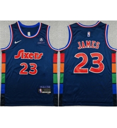 Men Philadelphia 76ers LeBron James Navy City Edition Swingman Stitched Jersey Men Philadelphia 76ers LeBron James Navy City Edition Swingman Stitched Jersey