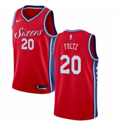 Mens Nike Philadelphia 76ers 20 Markelle Fultz Swingman Red Alternate NBA Jersey Statement Edition