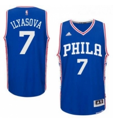 Mens Philadelphia 76ers 7 Ersan Ilyasova adidas Royal Swingman Road Jersey 