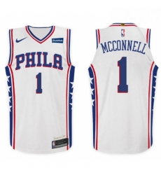 Nike NBA Philadelphia 76ers 1 T J McConnell Jersey 2017 18 New Season White Jers