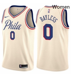 Womens Nike Philadelphia 76ers 0 Jerryd Bayless Swingman Cream NBA Jersey City Edition