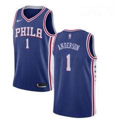 Womens Nike Philadelphia 76ers 1 Justin Anderson Swingman Blue Road NBA Jersey Icon Edition