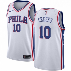 Womens Nike Philadelphia 76ers 10 Maurice Cheeks Authentic White Home NBA Jersey Association Edition