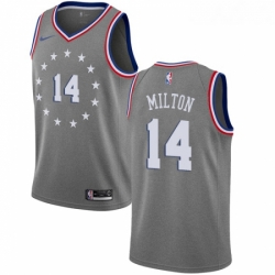 Womens Nike Philadelphia 76ers 14 Shake Milton Swingman Gray NBA Jersey City Edition 