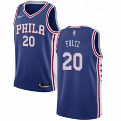 Womens Nike Philadelphia 76ers 20 Markelle Fultz Swingman Blue Road NBA Jersey Icon Edition