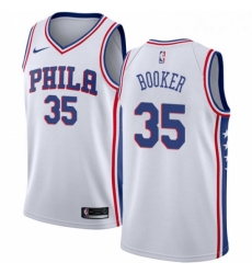 Womens Nike Philadelphia 76ers 35 Trevor Booker Swingman White NBA Jersey Association Edition 