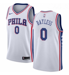 Youth Nike Philadelphia 76ers 0 Jerryd Bayless Authentic White Home NBA Jersey Association Edition