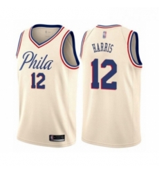 Youth Philadelphia 76ers 12 Tobias Harris Swingman Cream Basketball Jersey City Edition 