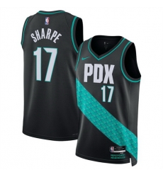 Men Portland Trail Blazers 17 Shaedon Sharpe Black 2025 26 City Edition Edition Stitched Basketball Jersey Men Portland Trail Blazers 17 Shaedon Sharpe Black 2025 26 City Edition Edition Stitched Basketball Jersey
