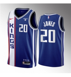 Men Sacramento Kings 20 Colby Jones Blue 2023 24 City Edition Stitched Basketball Jersey