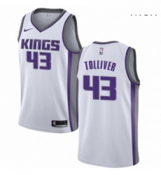 Mens Nike Sacramento Kings 43 Anthony Tolliver Authentic White NBA Jersey Association Edition