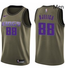 Mens Nike Sacramento Kings 88 Nemanja Bjelica Swingman Green Salute to Service NBA Jersey 