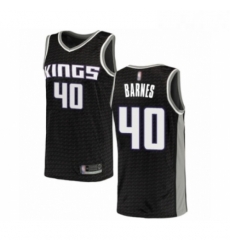 Mens Sacramento Kings 40 Harrison Barnes Authentic Black Basketball Jersey Statement Edition 