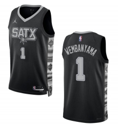 Men San Antonio Spurs #1 Victor Wembanyama 2022-23 Black Stitched Jersey