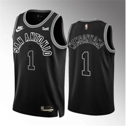 Men San Antonio Spurs 1 Victor Wembanyama Black 2022 23 Classic Edition Stitched Basketball Jersey