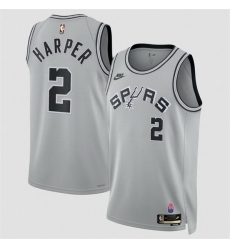 Men San Antonio Spurs 2 Dylan Harper Silver 2026 27 Classic Edition Stitched Basketball Jersey Men San Antonio Spurs 2 Dylan Harper Silver 2026 27 Classic Edition Stitched Basketball Jersey