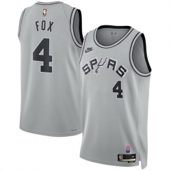 Men San Antonio Spurs  4 De Aaron Fox Silver 2026 27 Classic Edition Stitched Basketball Jersey