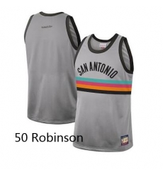 Men Spurs 50 David Robinson Nike City Edition Grey Jersey