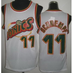 Seattle SuperSonics 11 Detlef Schrempf White Throwback Revolution 30 NBA Jerseys