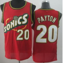 Seattle SuperSonics 20 Gary Payton Red Throwback Revolution 30 NBA Basketball Jerseys