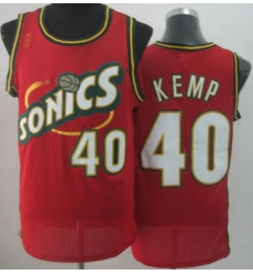 Seattle SuperSonics 40 Shawn Kemp Red Throwback Revolution 30 NBA Basketball Jerseys