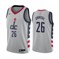 Men Nike Washington Wizards 26 Spencer Dinwiddie Gray NBA Swingman 2020 21 City Edition Jersey