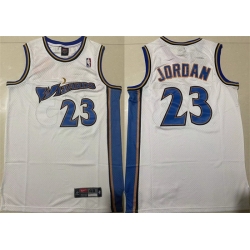 Men Washington Wizards 23 Michael Jordan White Throwback Stitched Jersey