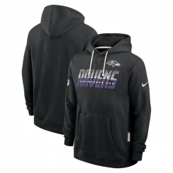Men Baltimore Ravens Black Sideline Standard Issue Top Prospect Dri FIT Hoodie