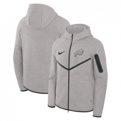 Men Buffalo Bills Grey Tech Fleece Windrunner Full Zip Hoodie