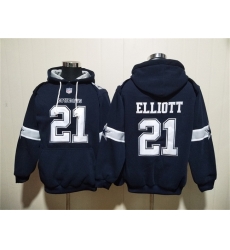 Men Dallas Cowboys 21 Ezekiel Elliott Navy Ageless Must Have Lace Up Pullover Hoodie Men Dallas Cowboys 21 Ezekiel Elliott Navy Ageless Must Have Lace Up Pullover Hoodie