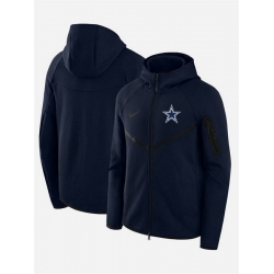 Men Dallas Cowboys Navy Tech Fleece Full Zip Windrunner Hoodie