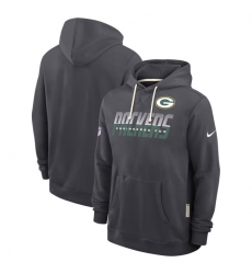 Men Green Bay Packers Charcoal Sideline Standard Issue Top Prospect Dri FIT Hoodie Men Green Bay Packers Charcoal Sideline Standard Issue Top Prospect Dri FIT Hoodie