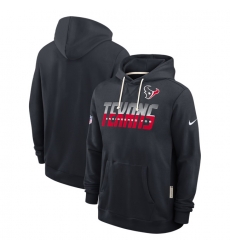 Men Houston Texans Navy Sideline Standard Issue Top Prospect Dri FIT Hoodie
