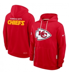 Men Kansas City Chiefs Red Sideline Standard Issue Initial Home Dri FIT Pullover Hoodie Men Kansas City Chiefs Red Sideline Standard Issue Initial Home Dri FIT Pullover Hoodie
