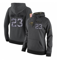 NFL Womens Nike Los Angeles Rams 23 Nickell Robey Coleman Stitched Black Anthracite Salute to Service Player Performance Hoodie