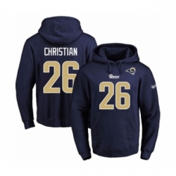 Football Mens Los Angeles Rams 26 Marqui Christian Navy Blue Name Number Pullover Hoodie