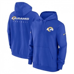 Men Los Angeles Rams Blue Sideline Club Fleece Pullover Hoodie